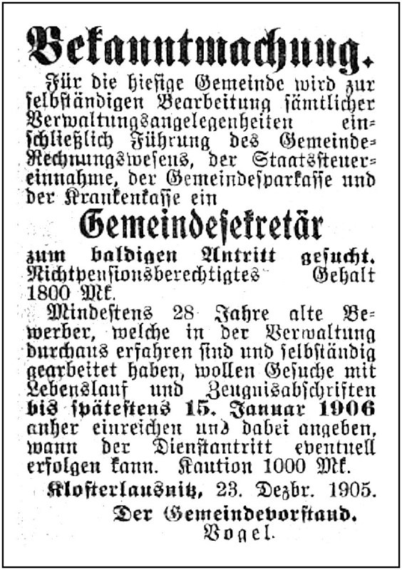 1906-01-04 Kl Gemeindesekretaer